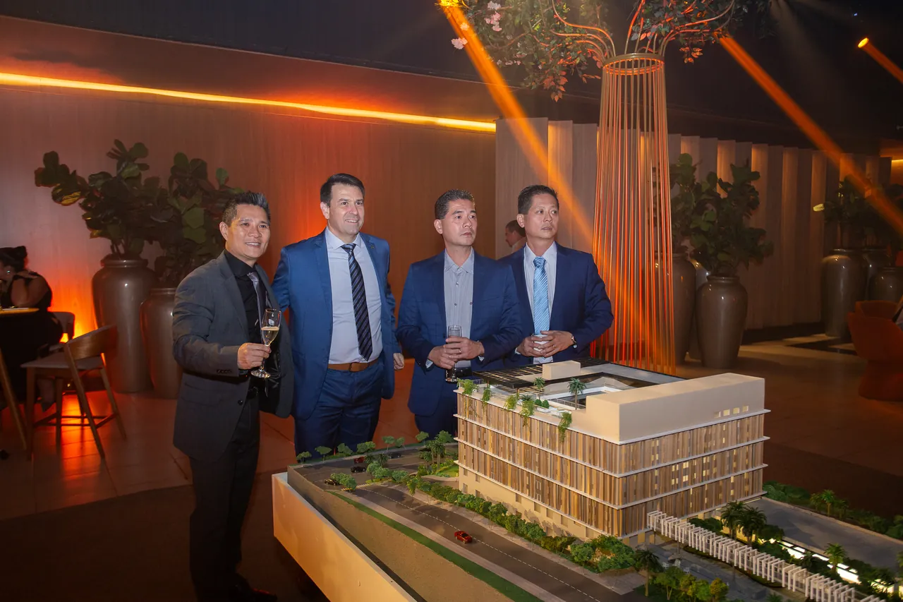Maquete do Taiwan Convention Hotel apresentada em evento do Grupo Taiwan.